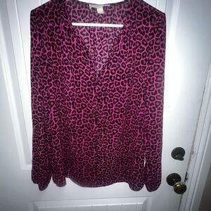Women's Pink Leopard Print Top